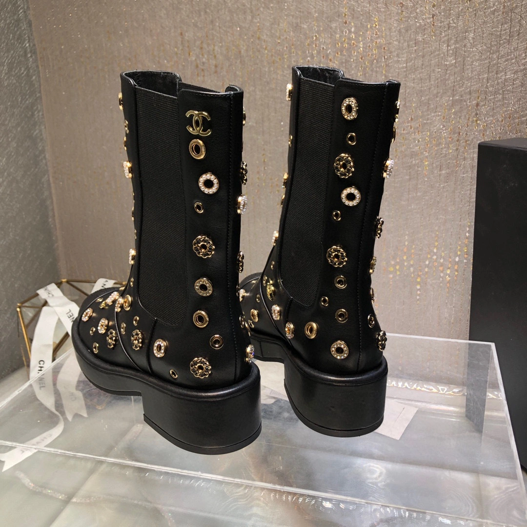 coco- heel height ：4.5cm， Forefoot 2cm，Barrel height ：20cm。 Calfskin Sheepskin item:B-X198J2011